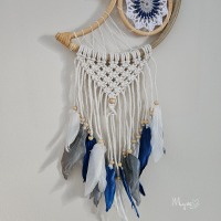 Mond Traumfänger, Wanddekoration im Boho Stil, Wandbehang, Dreamcatcher, Wanddesign, Wandkunst,