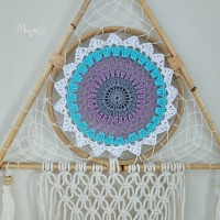 Triangel Traumfänger, Wanddekoration im Boho Stil, Wandbehang, Dreamcatcher, Wanddesign, Wandkunst,