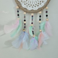 Fluorit Traumfänger, Wanddekoration im Boho Stil, Wandbehang, Dreamcatcher, Wanddesign, Wandkunst,