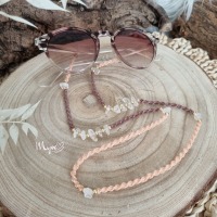 Bergkristall Brillenkette, Schmuck Accessoires, Spiritueller Schmuck im Boho Stil, Makramee