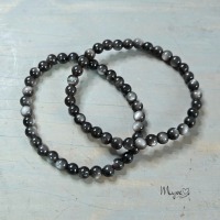 Silber Obsidian Kugelarmband, Edelsteinschmuck, Heilsteinschmuck, Damenarmband, spirituelle Geschenk