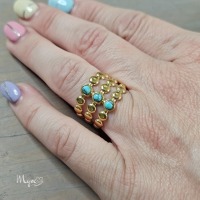 Goldring mit Howlith, spiritueller Schmuck, Damenring, Statement Ring, spirituelle Ringe,