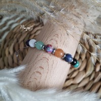 Individualisierbares Makramee Armband mit Edelsteinperlen, Heilsteinarmband, Damenarmband,