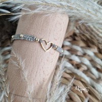 Makramee Armband mit goldenem Herz, Damenarmband, Zarter Boho Schmuck, Geschenke für die Liebsten,