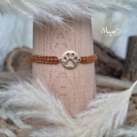 Makramee Armband mit goldenem Pfötchen, Damenarmband, Boho Schmuck, Erinnerungs Geschenk 2