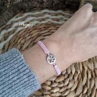 Makramee Armband mit silbernem Pfötchen, Damenarmband, Boho Schmuck, Erinnerungs Geschenk 5