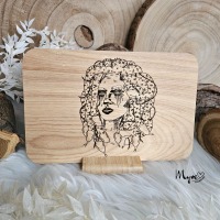 Frühstücksbrettchen Medusa, Lasergravur Geschenke, graviertes Holzbrett