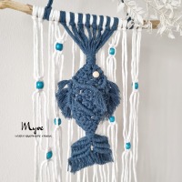 Makramee Fisch, Wanddesign, Wanddekoration im Boho Stil, Badezimmerdekoration, Maritime Dekoration 3