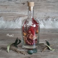 Flower Bottle mit Wunschtext und Individualisierung, Trockenblumen in der Flasche, Blumengeschenke 8