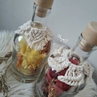 Flower Bottle mit Knüpfung, Trockenblumen in der Flasche, Blumengeschenke 2