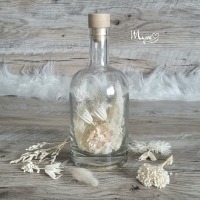 Flower Bottle mit Wunschtext und Individualisierung, Trockenblumen in der Flasche, Blumengeschenke 7