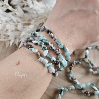 Larimar Trommelstein Armband Edelsteinschmuck, Heilsteinschmuck, Damenarmband, spirituelle