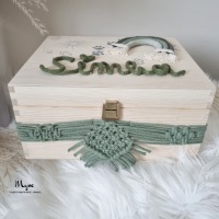 Makramee Memorybox XXl, Makramee Erinnerungskiste, Babybox, Abschiedsgeschenk Box, Hochzeitskiste,