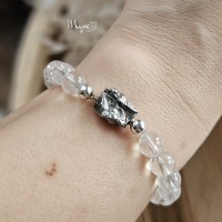 Meteorit Bergkristall Armband Edelsteinschmuck,Sternschnuppen Armband Heilsteinschmuck,