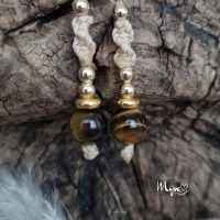 Makramee Ohrringe Tigerauge, Damenohrringe , Boho Schmuck, Ohrhänger 2