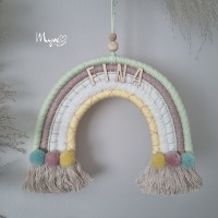 Makramee Regenbogen groß, Kinderzimmer Dekoration, Boho Dekoration, individualisierte Geschenkidee,