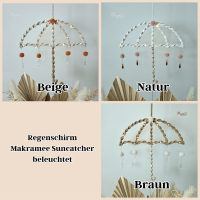 Großer Regenschirm Behang Sonnenfänger, Wanddekoration im Boho Stil, Wandbehang, beleuchtete Deko,