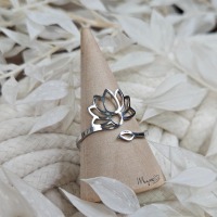 Lotus Ring Silber, spiritueller Schmuck, Damenring, Statement Ring, 2