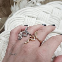 Schlangen Ring mit Schmucksteinen, spiritueller Schmuck, Damenring, Statement Ring, 5