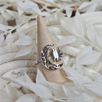 Sun Moon Ring Silber, spiritueller Schmuck, Damenring, Statement Ring,