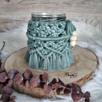 Makramee Windlicht Dream, Teelicht, Tischdekoration im Boho Stil, Geschenkidee, Vintage