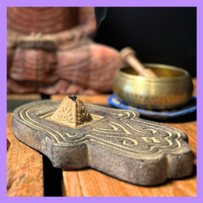Räucherplatte, Hamsa Hand Platte ,Healing Stone - Hamsahand Platte für Heilendes Weihrauch