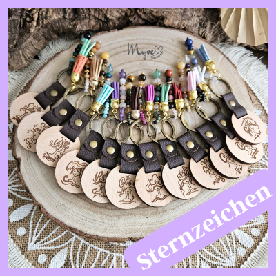 Sternzeichen Schlüsselanhänger, Edelstein Accessoire, Heilsteinschmuck, Geschenkeidee, spirituelle