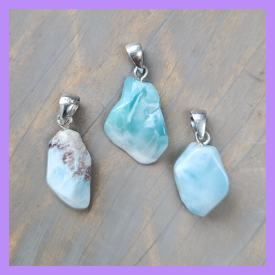 Larimar Kettenanhänger, Edelsteinschmuck, Heilsteinschmuck, Edelstein Kettenanhänger, spirituelle