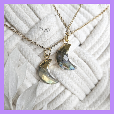 Goldene Labradorit Mond Halskette, Edelstahlschmuck, Damenarmband, spirituelle Geschenke - Goldene