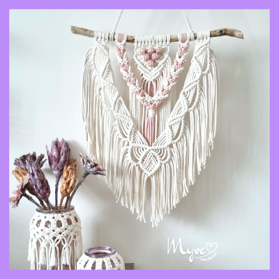 Makramee Wandbehang Lucy, Wanddeko, Boho Deko, Dekoration - Wandbehang Lucy im Boho Stil