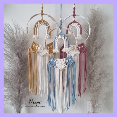 Regenbogenring, Wanddesign, Wanddekoration im Boho Stil, Handgemachte Geschenkidee, Wandbehang für