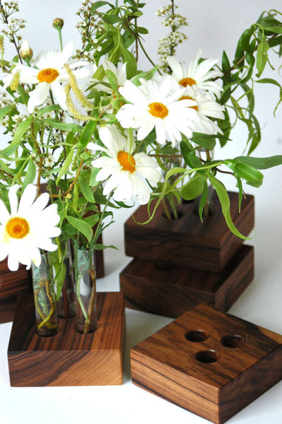 18 Vase für den Hochzeitstisch aus Nuss 3