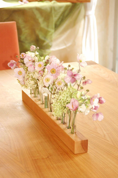 Vase mit Reagenzgläsern Blumenwiese in Kirsche 2