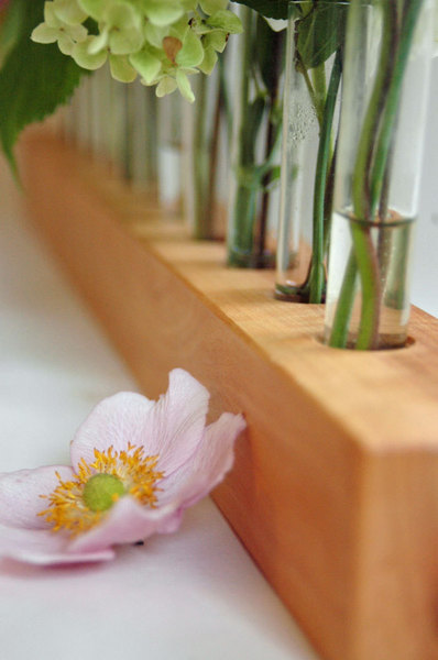 Vase aus Holz Blumenwiese Blumenvase aus Kirsche 2