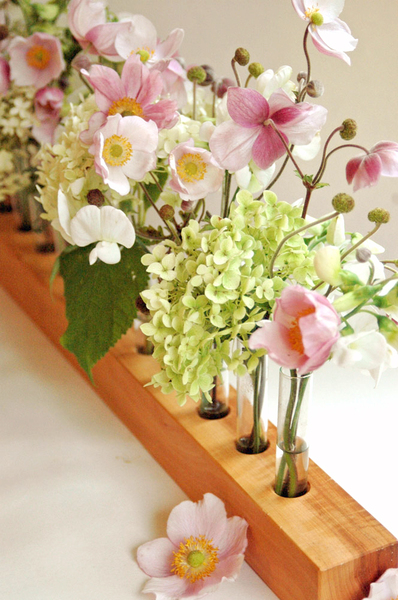 Vase aus Holz, Blumenwiese, Blumenvase aus Kirsche 3