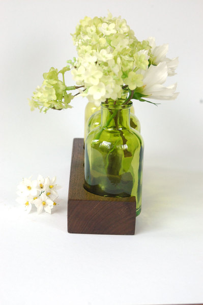 2 Milchkanne aus Nuss grün, Vase, Blumenvase 3