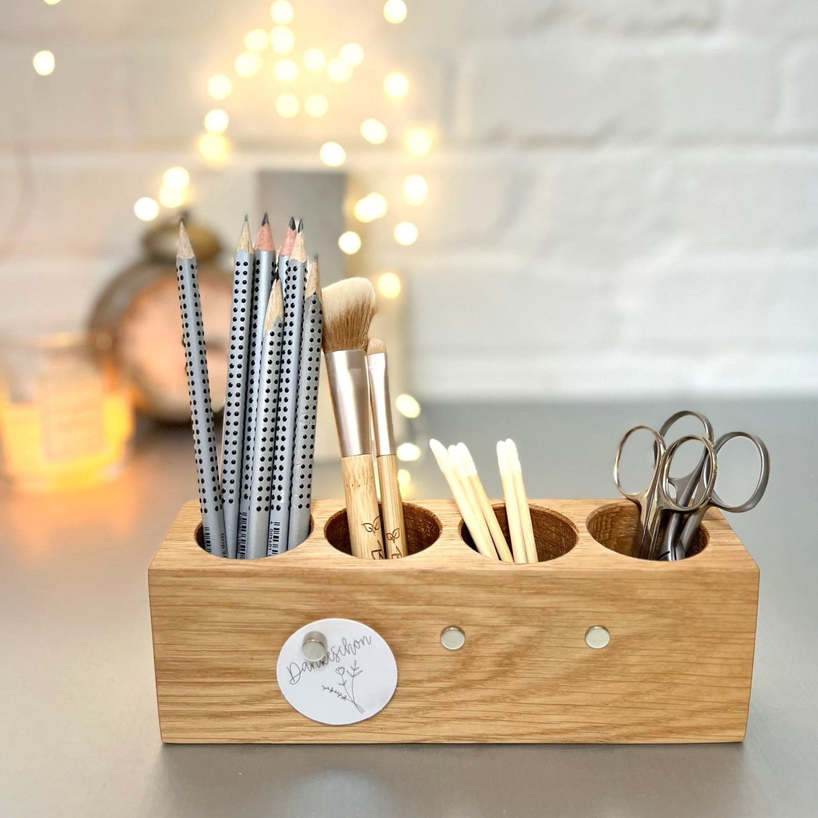 Stifthalter aus Holz, dänisches Design, nachhaltige Schreibtisch Organisation, Ordnung im Büro,