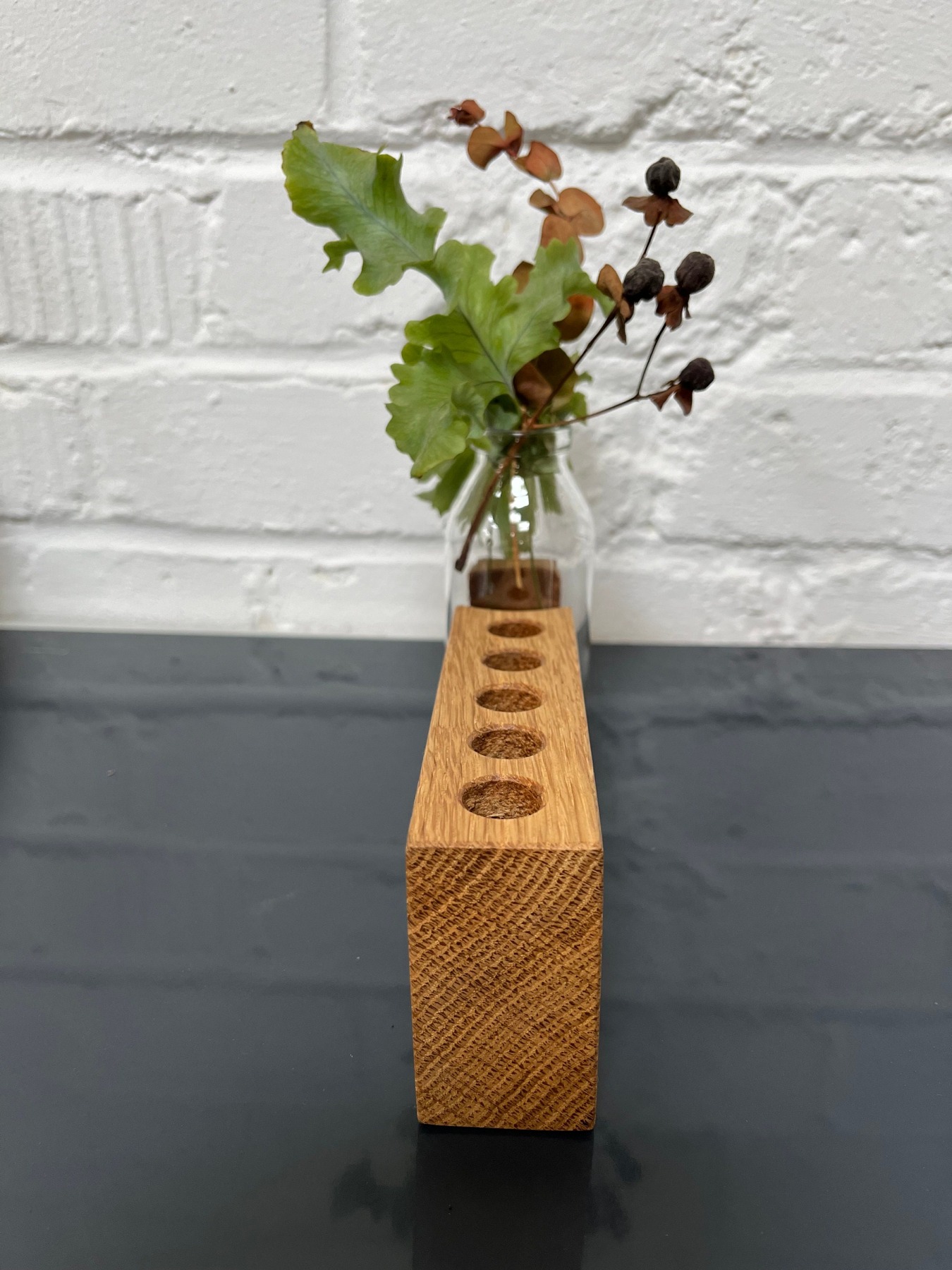 Stiftehalter aus Holz, Schreibtisch Organizer, Homeoffice Aufbewahrung, Vase für Trockenblumen,