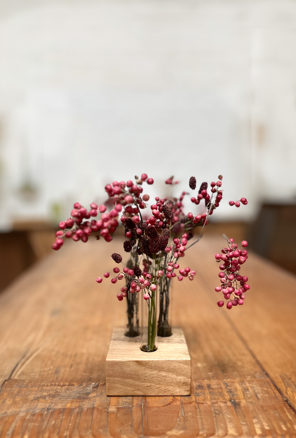 Kleine personalisierte Vase für den Hochzeitstisch, Trockenblumen, zero waste Blumenarrangement,