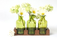 2 Milchkanne aus Nuss grün, Vase, Blumenvase 4