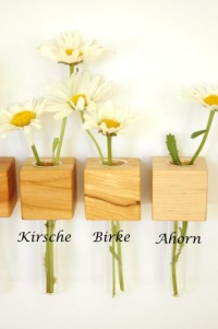 moderner Kühlschrankmagnet für Blumen, Magnet, nachhaltige Holz Vase, kleines Wichtelgeschenk,