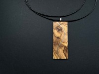 Kette mt Anhänger aus Holz und 925 er Silber, Holzkette, Silberkette, Trompetenblumen, Glocke, Silb