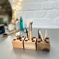 zero waste Bad Organizer aus Holz, Kosmetikständer, Aufbewahrung im dänischen Design,