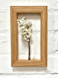 Wandvase aus Holz, Wandbild für Trockenblumen, kleine Hängevase im Landhausstil,