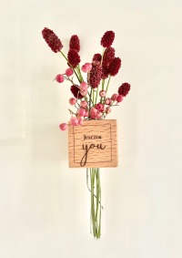 Kühlschrankmagnet für Blumen mit persönlichem Lieblingsspruch, Magnet, nachhaltige Holz Vase,