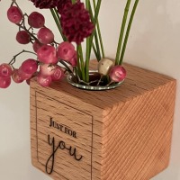 Kühlschrankmagnet für Blumen, Magnet, nachhaltige Holz Vase, kleines Wichtelgeschenk,