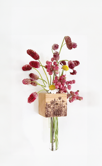 Kühlschrankmagnet für Blumen mit persönlichem Lieblingsspruch, Magnet, nachhaltige Holz Vase,