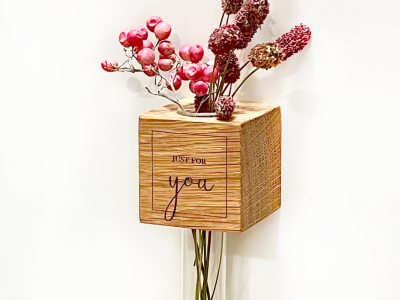 Kühlschrankmagnet für Blumen, Magnet, nachhaltige Holz Vase, kleines Wichtelgeschenk,