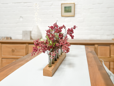 Herbstdekoration, elegante Reagenzglasvase, sommerliche Tischdeko mit Blumen, nachhaltiges