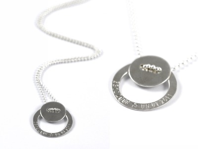 LOTTE - Individualisierte Halskette mit handgestempeltem Namen Spitznamen Geburtsdatum Geburtsgewicht oder Wunschtext 925er Silber